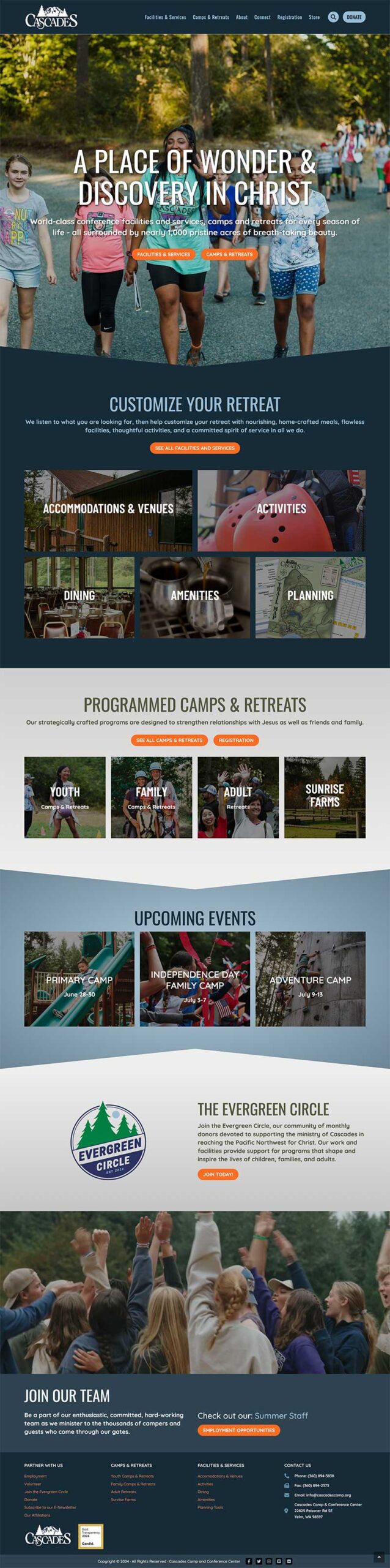 Cascades Home Page Website